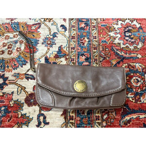 Marc by Marc Jacobs Taupe Brown Leather Wristlet Clutch